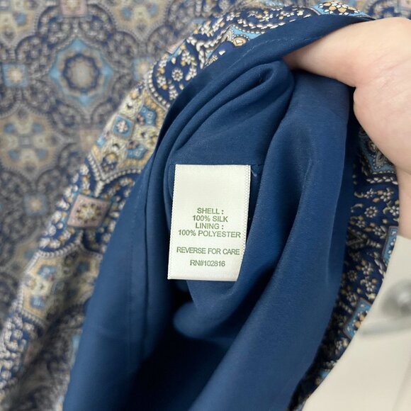 Garnet Hill Geometric Print 100% Silk Shift Dress Size 18 - Picture 5 of 7